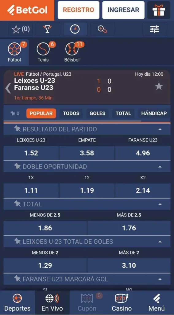 Iniciar Sesión en BetGol